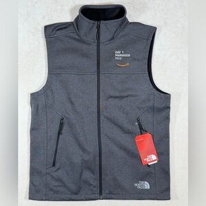 NWT The North Face Medium Men's Dark Gray Nylon Vest With Amazon Embroidery